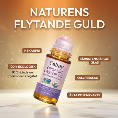 100% Ekologisk Ricinolja med Rosenkvartsroller