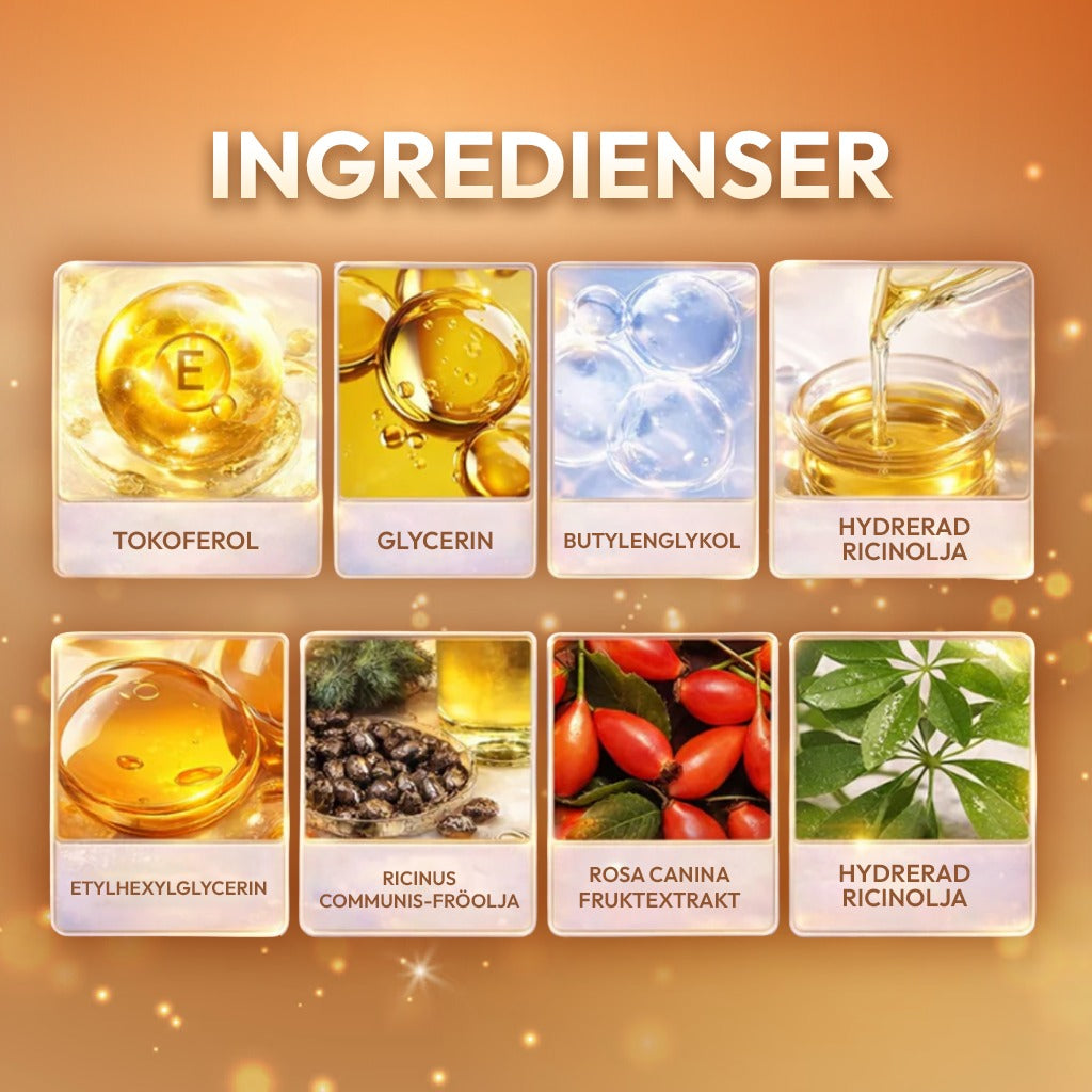 100% Ekologisk Ricinolja med Rosenkvartsroller