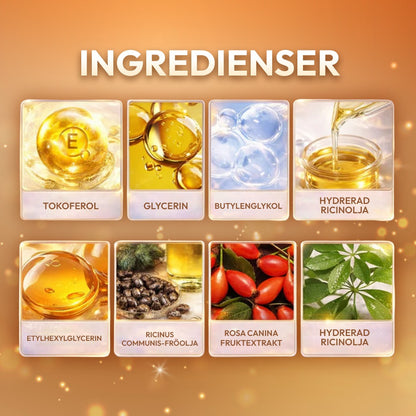 100% Ekologisk Ricinolja med Rosenkvartsroller